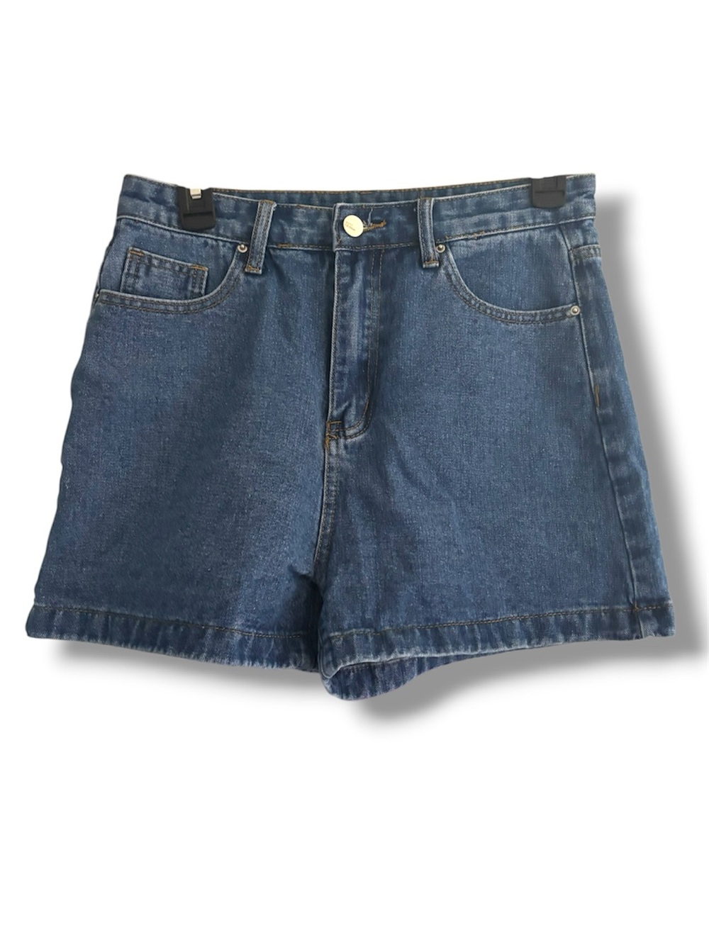 Classic High-Rise Blue Denim Shorts